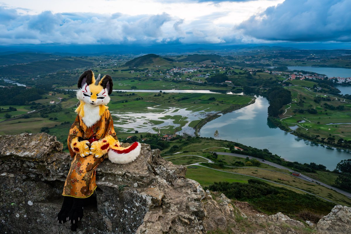 At the top of the world~ ✨

🦊: <a href="/Gabilhondo1/">Gabilhondo</a> 
🧵: <a href="/qinghe34/">qinghe</a> 
📸: <a href="/Slibiniukas/">Dragoniel</a> 
#furry #fursuit #fursuiter