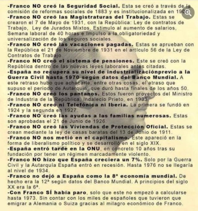 Ante las mentiras sobre los "logros" del dictador genocida, lo mejor son las verdades y los hechos. Aquí va una lista de las cosas que Franco No hizo, y que algunos han tenido interés en atribuirle. Lo qué sí hizo fue torturar, asesinar, e imponer la Monarquía
#DesterrarAFelipeVI