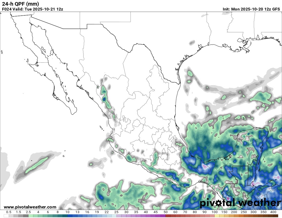 !Excelente inicio de semana!

Lunes 20 de octubre con #lluvias dispersas principalmente en las costas y zonas montañosas

Para el interior del estado alta radiación solar y no se descarta algún chubasco disperso

Toma tus precauciones

Geog. Carlos Román C.