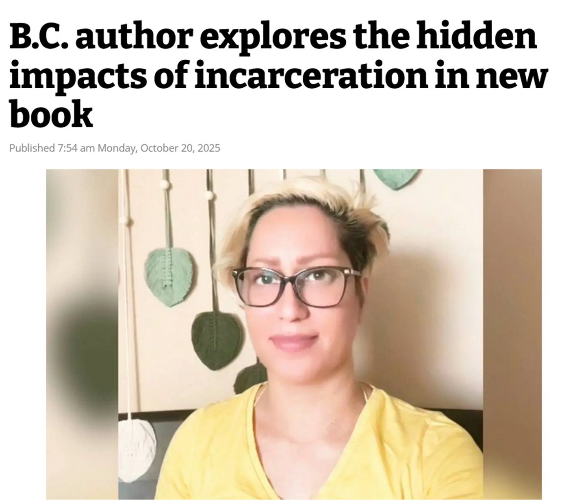 "Valerie M. Malla has recently launched her book called Invisible: A Society of Prisons, which dives deep into the complex realities of the #criminaljustice system, revealing how the impact of prisons extends far beyond their walls." #Quesnel #BC vicnews.com/2025/10/20/b-c…