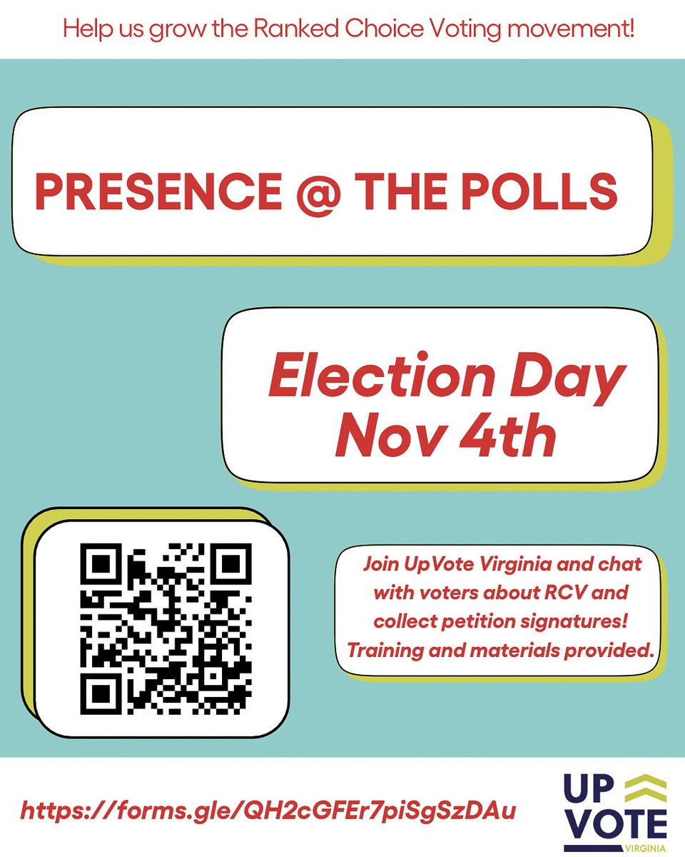 🗳️We’ve added Election Day to Presence at the Polls! Collection signatures at your own polling place✍️— Sign up today🤍

forms.gle/QH2cGFEr7piSgS…