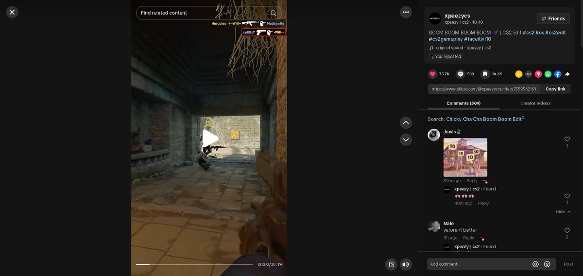 silverzc1's tweet photo. Didn’t expect our CS2 edit to take off like this — over 750K views on TikTok 🤯 appreciate everyone showing love ❤️ #CS2 #Gaming @godxpEEzY The main man behind the clips https://t.co/ud7XzHdTfC