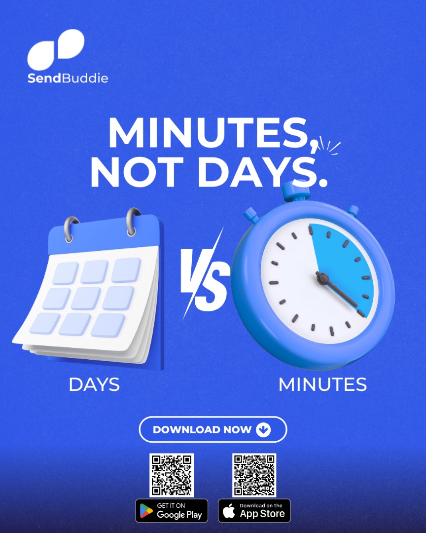 SendBuddie's tweet image. Traditional transfers can take days. With SendBuddie, your money arrives in minutes. Giving loved ones what they need, when they need it.
#SendInMinutes #SendBuddie