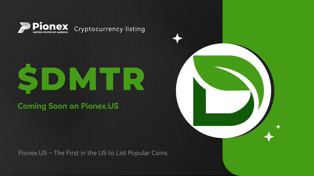 PionexUS's tweet image. 🪧#PionexUS will list $DMTR by @dimitratech 
 at 10:00 am EST, Oct 23, 2025, featuring the $DMTR / $USDT trading pair on Spot.

⬇️Stay tuned for the official launch announcement.
bit.ly/Pionex-Listing

#DMTR #Crypto