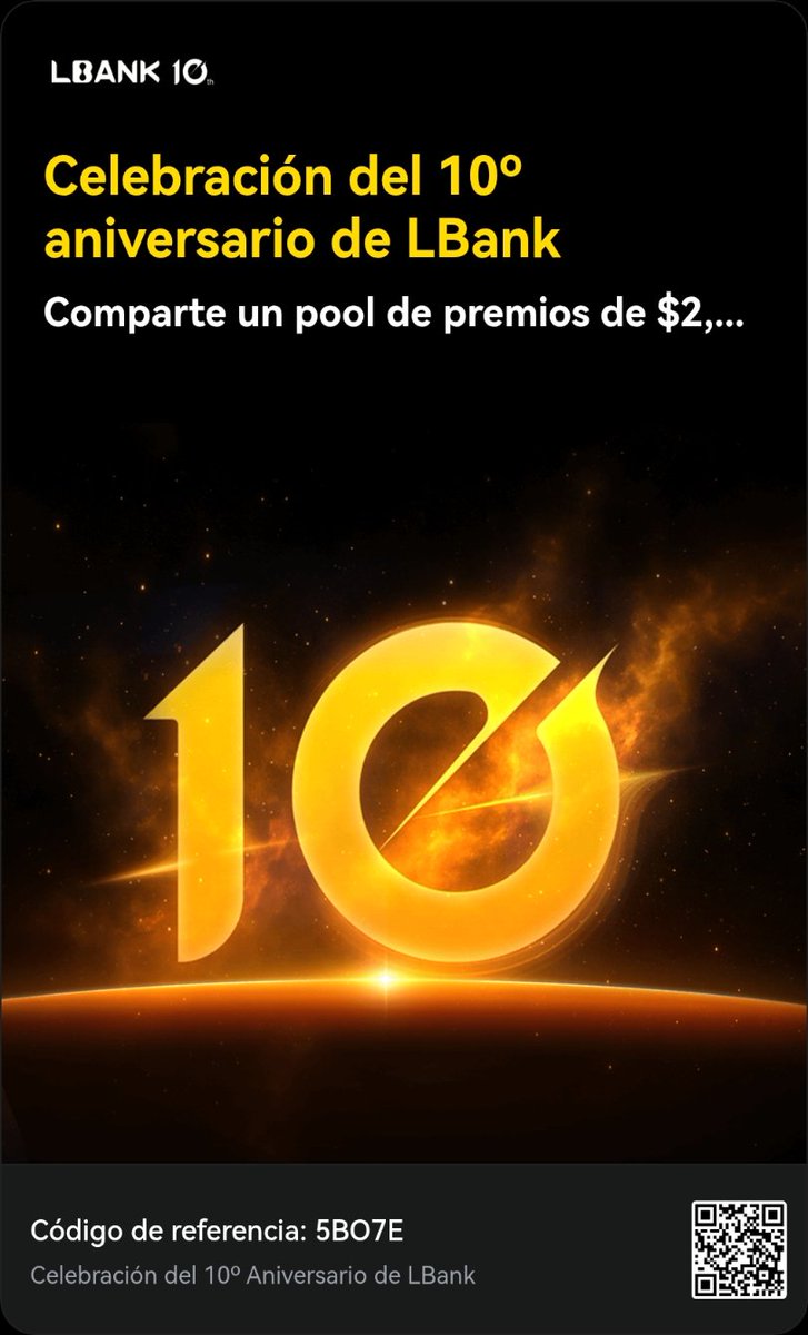 MasterJhonny777's tweet image. 10 años de LBank, donde brillan las gemas de 100x! 
¡Celebra con nosotros · $2.000.000 en premios! #LBankhttps://lbank.one/s/v0bRdoz
