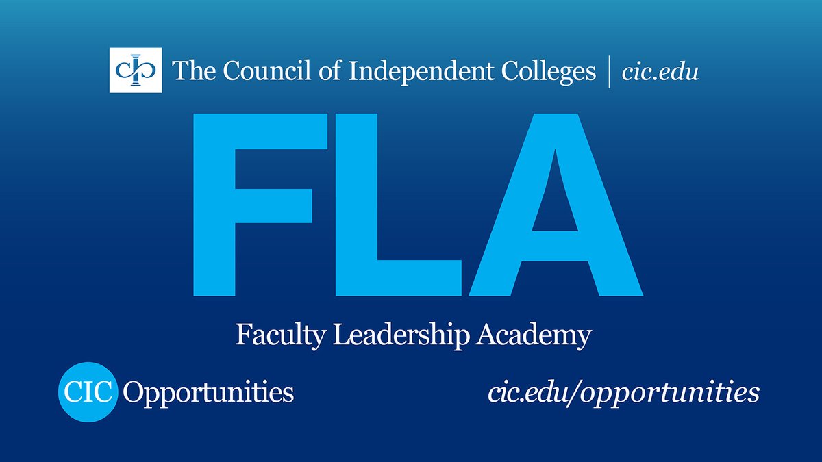 Nominations are now open for CIC’s newest leadership development program: the Faculty Leadership Academy (FLA), designed to support faculty members at CIC member colleges and universities who aspire to assume leadership roles in higher education.

cic.edu/opportunity/fa…