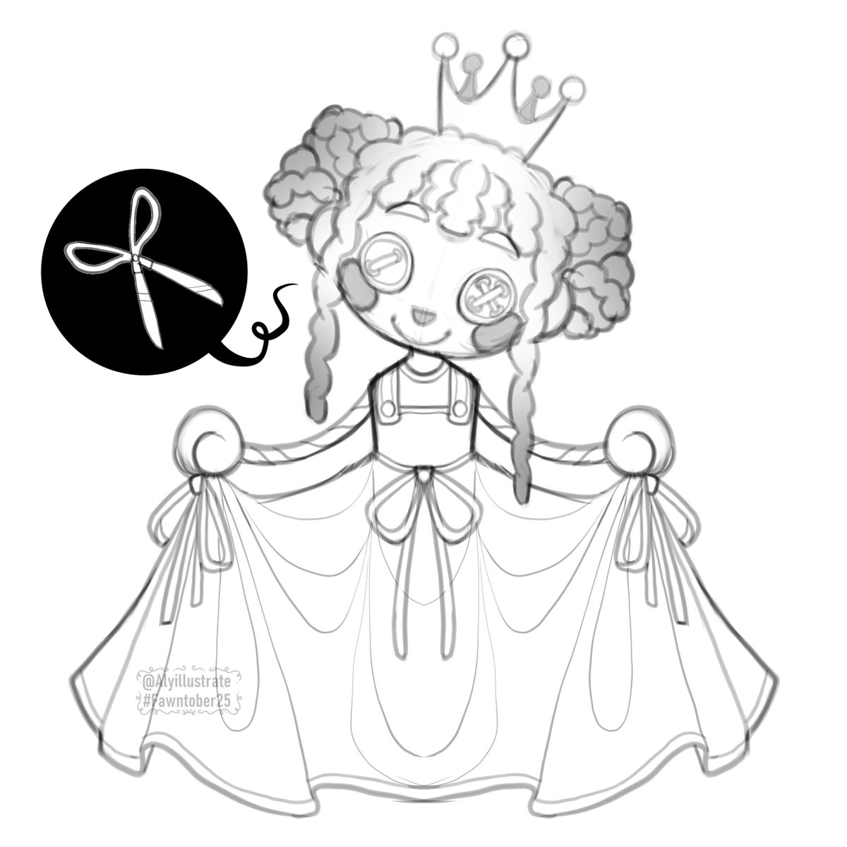 #inktober2025 / #fawntober25 day 20: Puppet ✂️