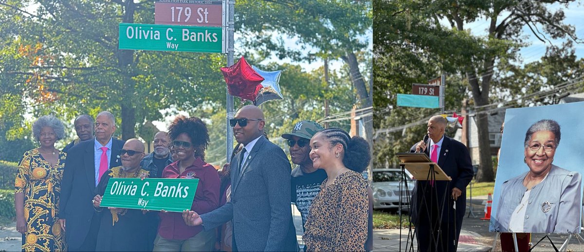 Honored to join <a href="/DRichardsQNS/">Donovan Richards Jr.</a>, <a href="/CMNantashaW/">Nantasha Williams</a>, community leaders &amp; the family of the Honorable Olivia C. Banks for her street naming in St. Albans. Her lifelong dedication to education, service &amp; empowerment will continue to inspire generations.