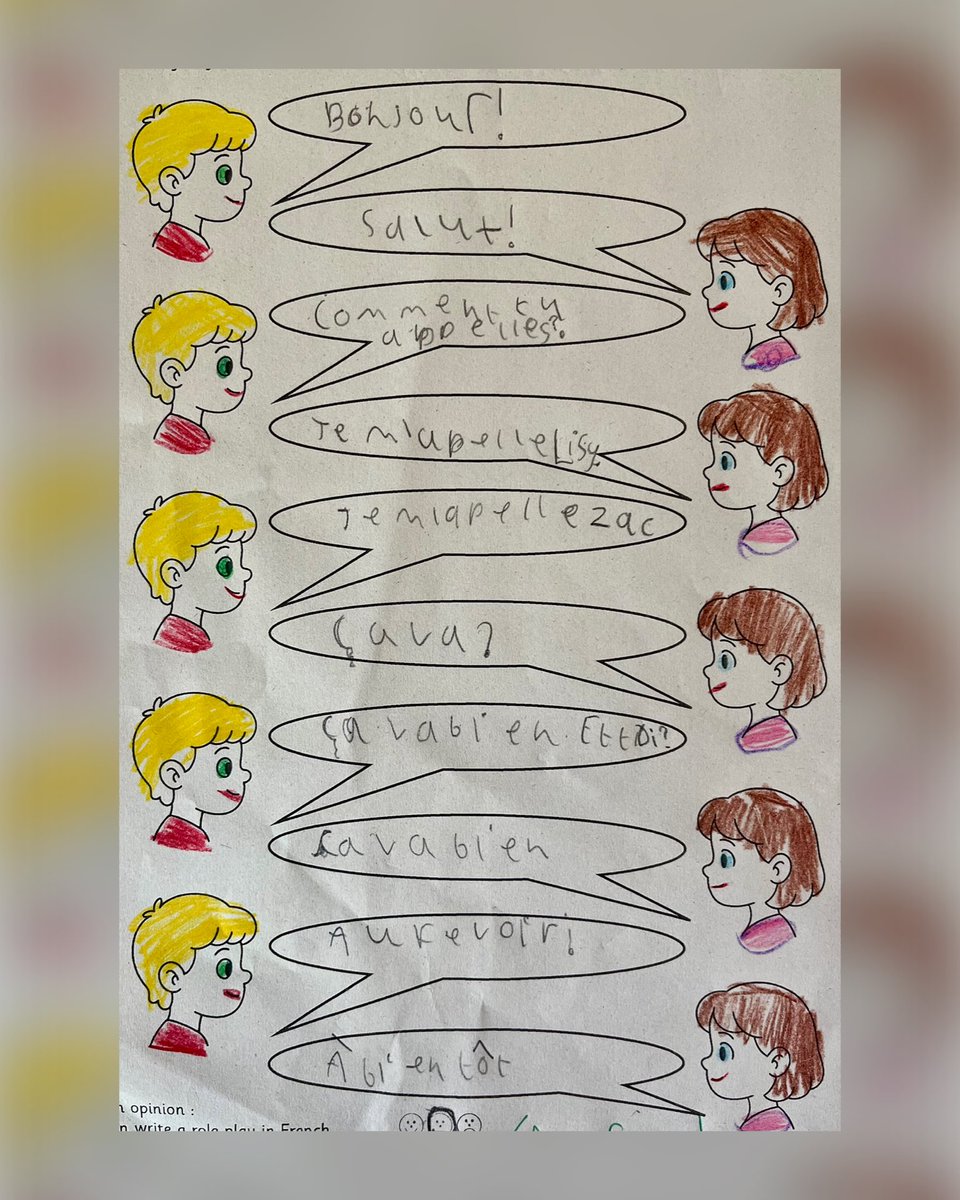 MmeBirtwistle's tweet photo. @michael_primary @STOC_CAT ๐ซ๐ทโจ Our Year 3 children @OurBury have been amazing this half-term! They wrote and performed fantastic French role plays using greetings, introductions and feelings. Bravo, Y3 โ superbe travail ! ๐๐ฌ #PrimaryFrench #PrimaryLanguages https://t.co/Bo3m6xp41z