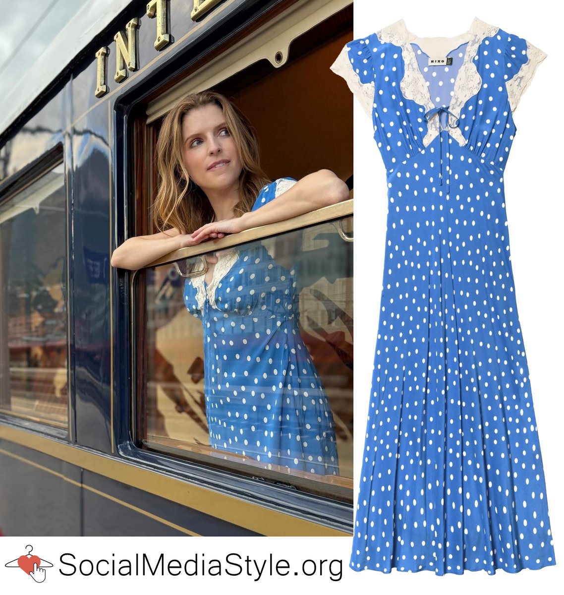SMediaStyle's tweet image. Find out where you can buy Anna Kendrick's blue polka dot dress here: socialmediastyle.org/post/anna-kend…

#AnnaKendrick #Rixo #polkadotdress