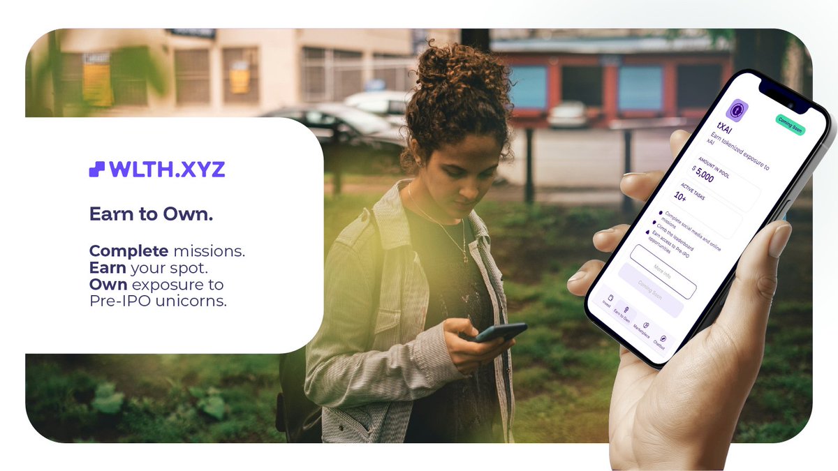 EarnToOwn's tweet image. Access meets effort.

🎯 Earn to Own launches this Wednesday, October 22.

Complete missions, earn XP, and unlock tokenised Pre-IPO equity in companies like xAI, SpaceX, and Kraken.

Effort becomes ownership.