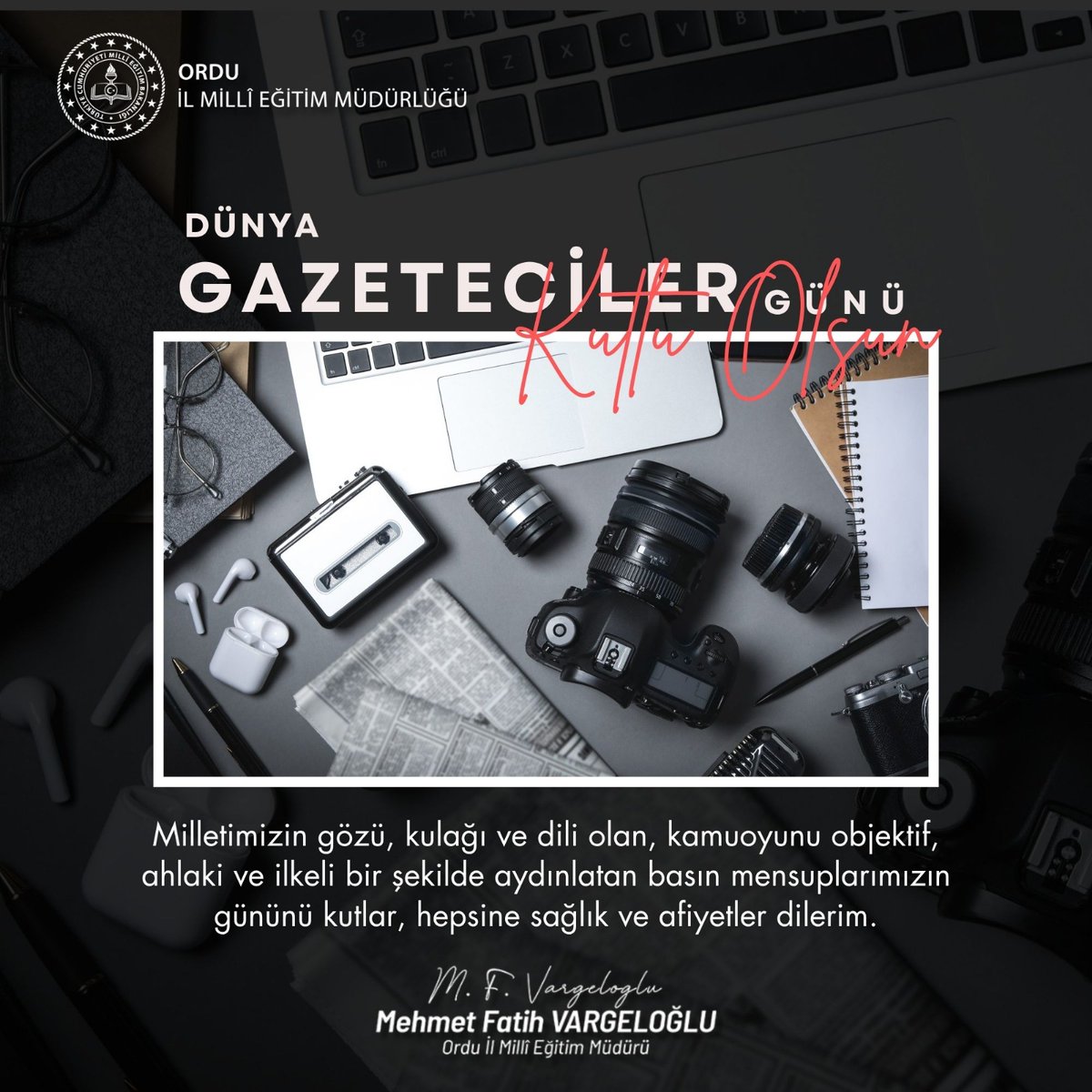 Ordu İl Millî Eğitim Müdürlüğü (@ordu_mem) on Twitter photo Zaman kavramı gözetmeksizin, ülkemizde ve ilimizdeki gazete, dergi, televizyon ve radyolarda çalışan tüm gazetecilerimizin 2️⃣1️⃣ Ekim Dünya Gazeteciler Günü’nü kutluyoruz. 🗞📰📷
#eğitimkentiORDU
#Ordu
#21EkimDünyaGazetecilerGünü
<a href="/tcmeb/">Millî Eğitim Bakanlığı</a> <a href="/Yusuf__Tekin/">Yusuf Tekin</a> <a href="/TCOrduValiligi/">Ordu Valiliği</a> Zaman kavramı gözetmeksizin, ülkemizde ve ilimizdeki gazete, dergi, televizyon ve radyolarda çalışan tüm gazetecilerimizin 2️⃣1️⃣ Ekim Dünya Gazeteciler Günü’nü kutluyoruz. 🗞📰📷
#eğitimkentiORDU
#Ordu
#21EkimDünyaGazetecilerGünü
<a href="/tcmeb/">Millî Eğitim Bakanlığı</a> <a href="/Yusuf__Tekin/">Yusuf Tekin</a> <a href="/TCOrduValiligi/">Ordu Valiliği</a>
