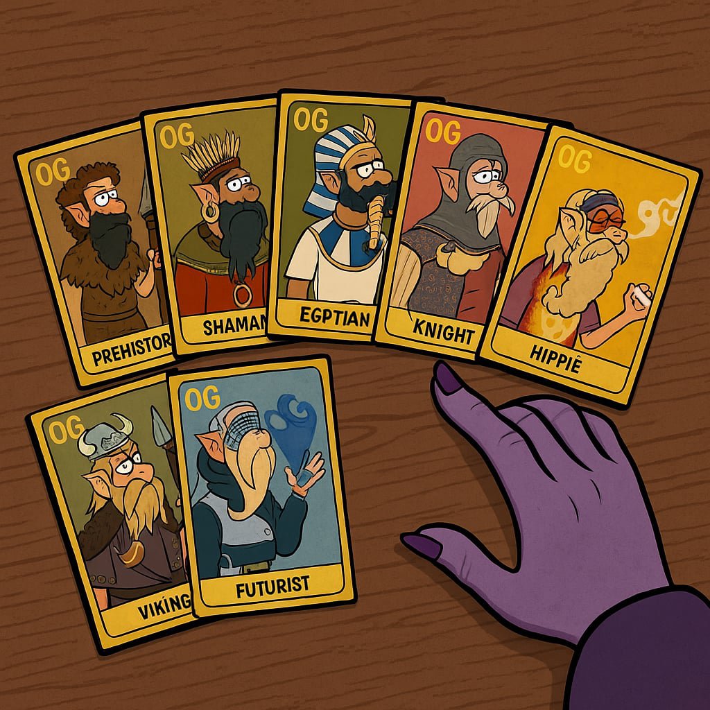 Dumbly_algo's tweet image. “Sit, traveler,” it whispered. “You stirred chaos, now find your path.” 💨
Dumbly hesitated, then sat down, clutching his can. The figure slid the cards toward him, each one marked with a face, a past life, a piece of himself. 🔮
Then the voice spoke again, soft and strange:…