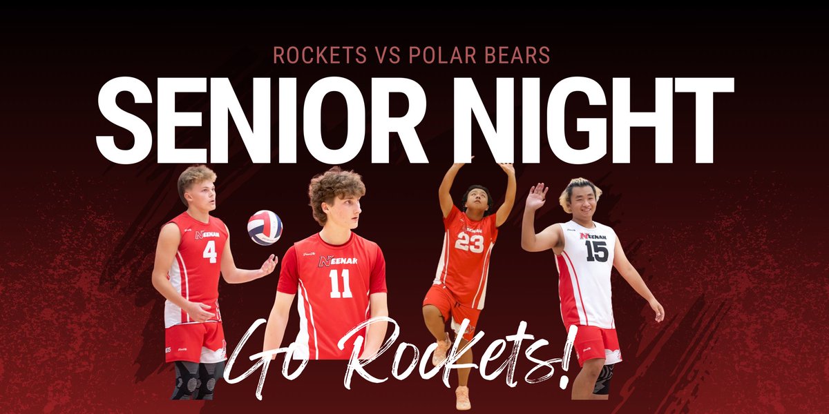 ❗️❕SENIOR NIGHT❕❗️

Rockets take on Hortonville tonight for Senior Night! Come out to show support to our four seniors! Thank you for everything Eli, Sam, Malachi, and Chris!

JV @ 5:30 pm
Varsity @ 7:00 pm

Stronger. Together. 🚀🏐