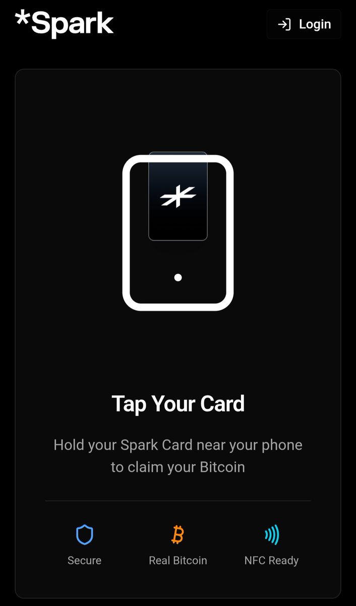 Spark Card. Tap and claim Bitcoin using NFC. 👀