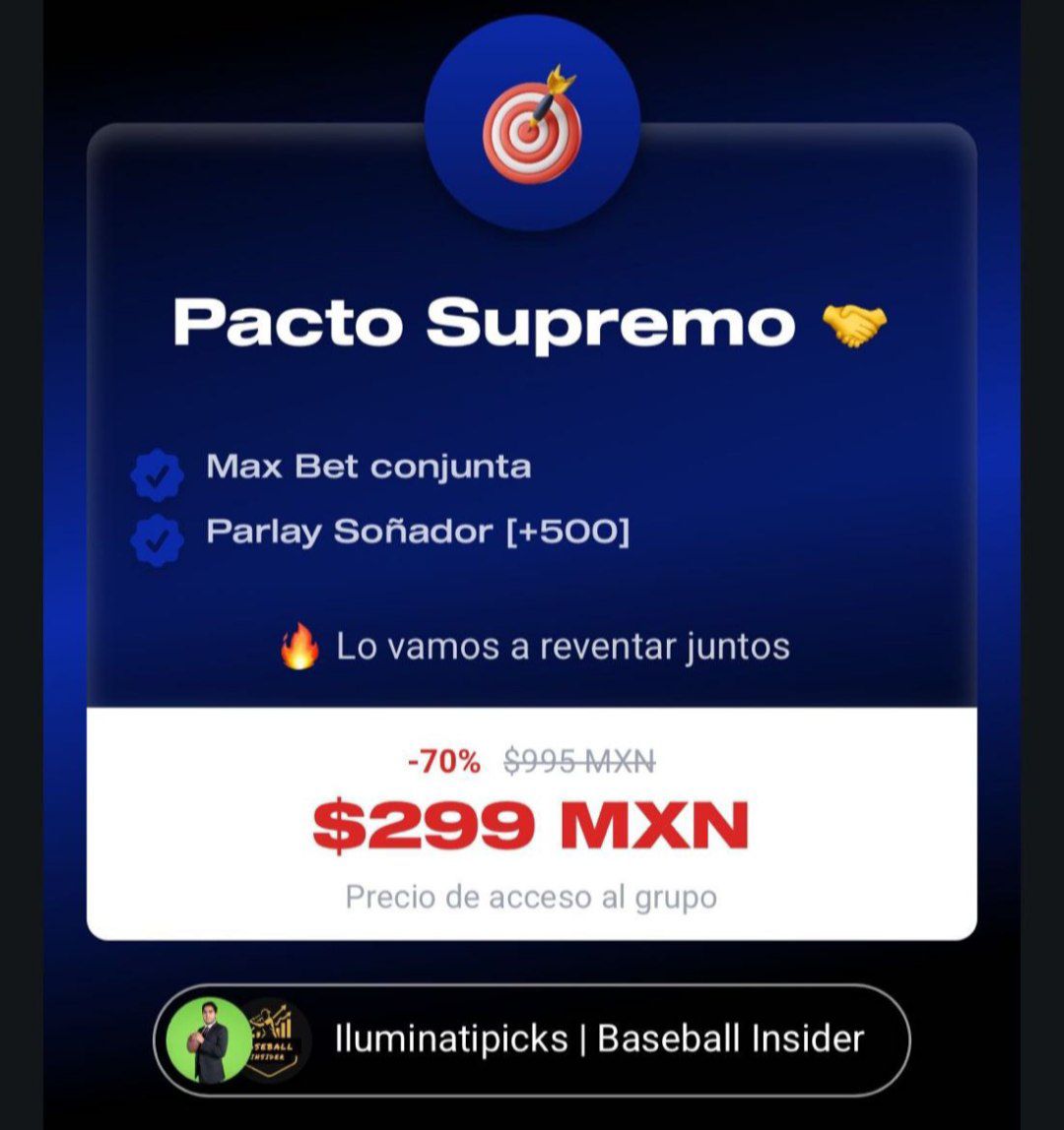 🔥 LA COLLAB DEL AÑO 🔥

Nos juntamos con <a href="/iluminatipick/">Iluminati Picks 🧙🏼‍♂️</a> para sacar una collab muy segura para hoy.

- PARLEY SOÑADOR (+500)
- MAX BET 100% FIJA

Voy muy fuerte, con la fe De Dios la vamos a ganar seguro.

🔒 Para acceder: tipsterchat.com/shop/d3r45gona…