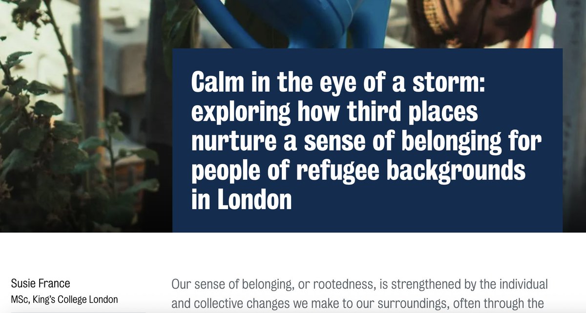 HannaKienzler's tweet photo. New blog from Refugee Mental Health &amp; Place network: “Calm in the eye of a storm” - how third-sector organisations help people from refugee backgrounds build belonging, community and hope in London: https://t.co/oe8UXayqcN https://t.co/1CAk4dwD24