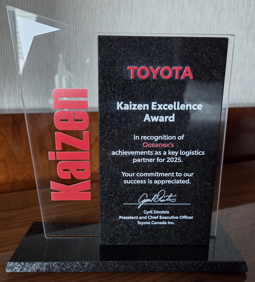 Exciting news! 🎉 Oceanex has earned the 2025 Toyota Kaizen Excellence Award! 🏆
We’re committed to driving continuous improvement in logistics and building a diverse, inclusive workplace where everyone can thrive. 🧡
#Oceanex #Toyota  #Teamwork