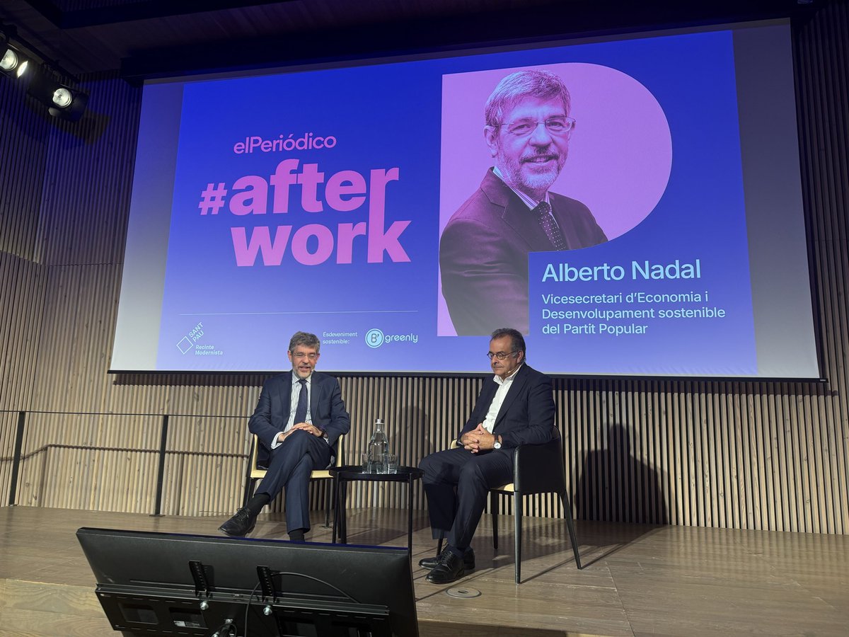 Ferran Bel i Accensi (@ferran_bel) on Twitter photo En representació de <a href="/Pimec/">Pimec</a> al recinte de Sant Pau al #AfterWork de <a href="/elperiodico/">El Periódico</a> amb Alberto Nadal, <a href="/anadalbelda/">Alberto Nadal</a> , viceecretari d’Economia del <a href="/ppopular/">Partido Popular</a> Ha parlat de productivitat, fiscalitat, energia, burocràcia i regulació, habitatge, i de finançament autònomic. En representació de <a href="/Pimec/">Pimec</a> al recinte de Sant Pau al #AfterWork de <a href="/elperiodico/">El Periódico</a> amb Alberto Nadal, <a href="/anadalbelda/">Alberto Nadal</a> , viceecretari d’Economia del <a href="/ppopular/">Partido Popular</a> Ha parlat de productivitat, fiscalitat, energia, burocràcia i regulació, habitatge, i de finançament autònomic.