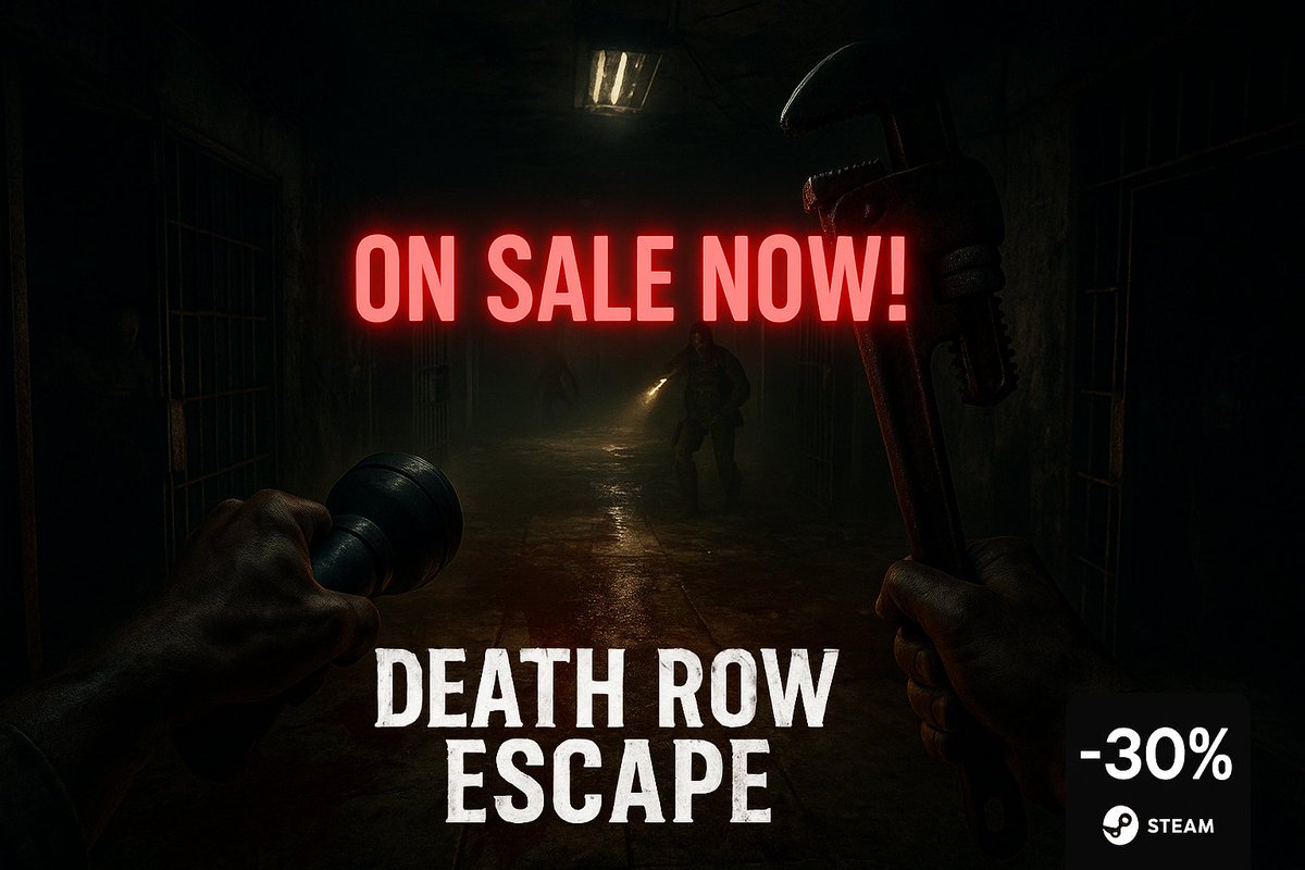 segamesstudio's tweet photo. 🚨 Death Row Escape is now ON SALE on Steam! 🚨
Step into a deadly abandoned prison where mercenaries and terrifying creatures lurk around every corner.
#IndieGame #HorrorGame #FPS #SteamSale #DeathRowEscape #WishlistWednesday #ScreenshotSaturday https://t.co/dnLp8LUsLj