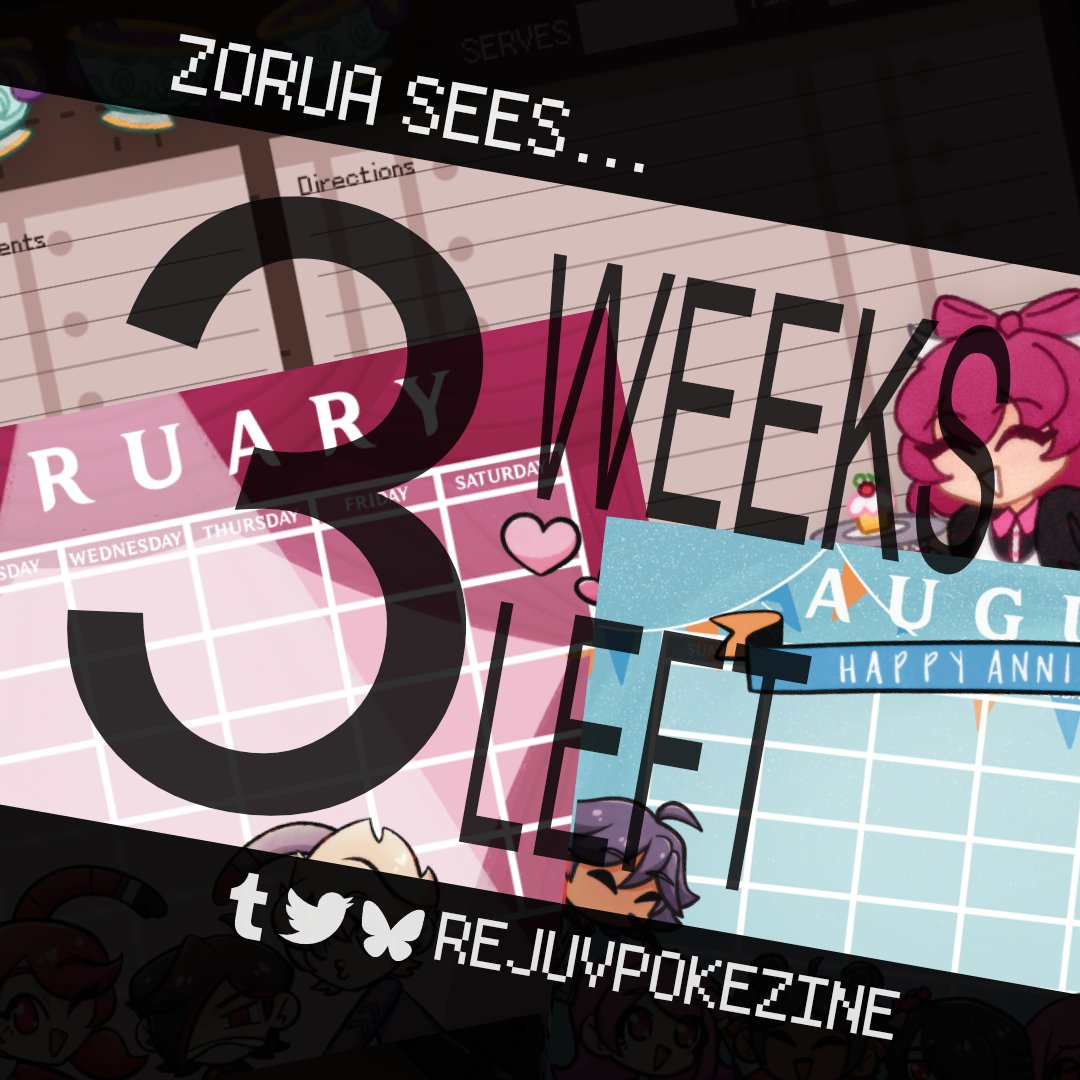 3 weeks left until our store closes for good! To celebrate reaching our goal of $1k dollars raised, we will be giving away three copies of Edge of My World!

Rules and information for the giveaway stated below!

Recipe Cards and Calendar by Fish
#pokemonrejuvenation