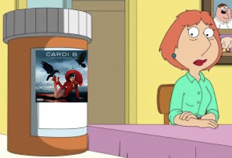 the way we are all addicted to am i the drama. cardi is a drug dealer 😭😭😭