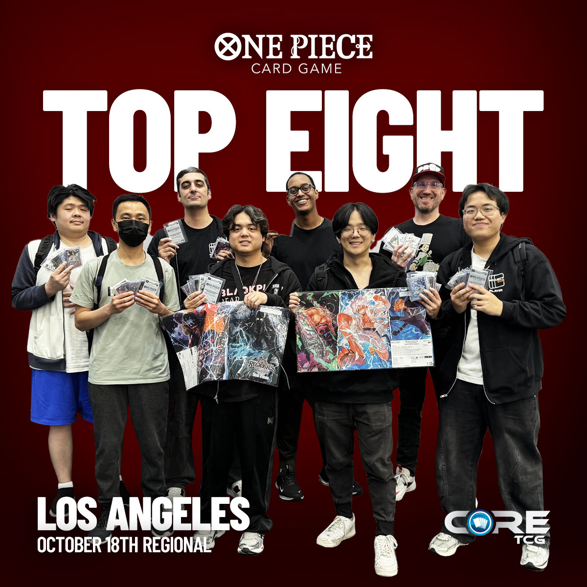 CoreTCG's tweet image. Thank you for everyone that came out to the One Piece Los Angeles regional.  What a amazing day of main event matches, side events, and being part of this OP community.

Congrats to the top 8 and Tashigi for making an appearance.
#onePieceCardGame #CoreTCG