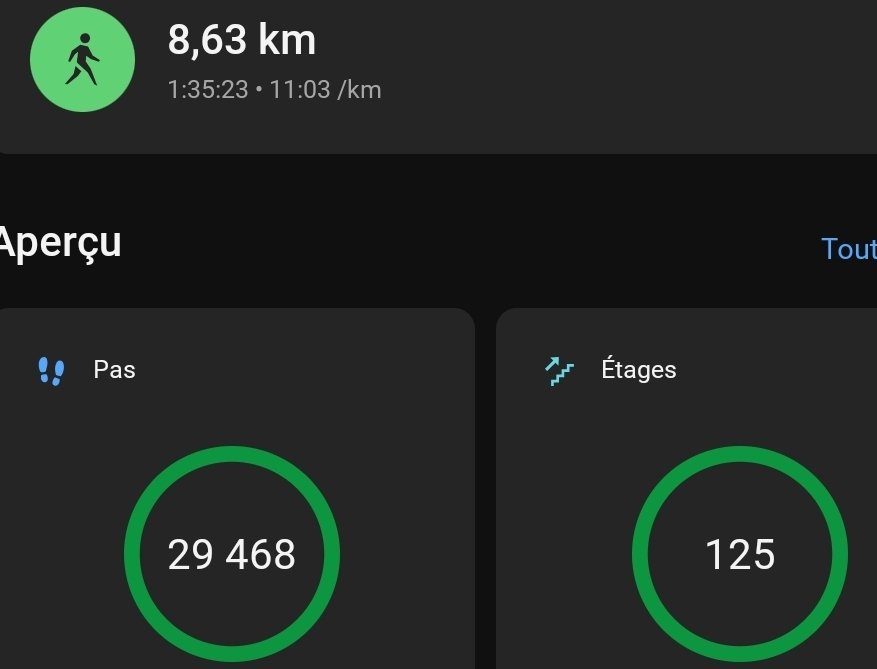 Mes pas et activités du jour 💫 <a href="/Lucy51602801/">Lucy coco</a> <a href="/yoelegicorrer1/">#Yoelegícorrer</a> #YoElegiCorrer #garmin #fenix7xSolar #sportludo @garminfrance @garmin #maigrir #sport #instafitness #athlete #marche #marcheur #courreur #instamood #yoelegicorrer #fitness #fit <a href="/yoelegicorrer/">#ElegiCorrer</a> #semimarathon