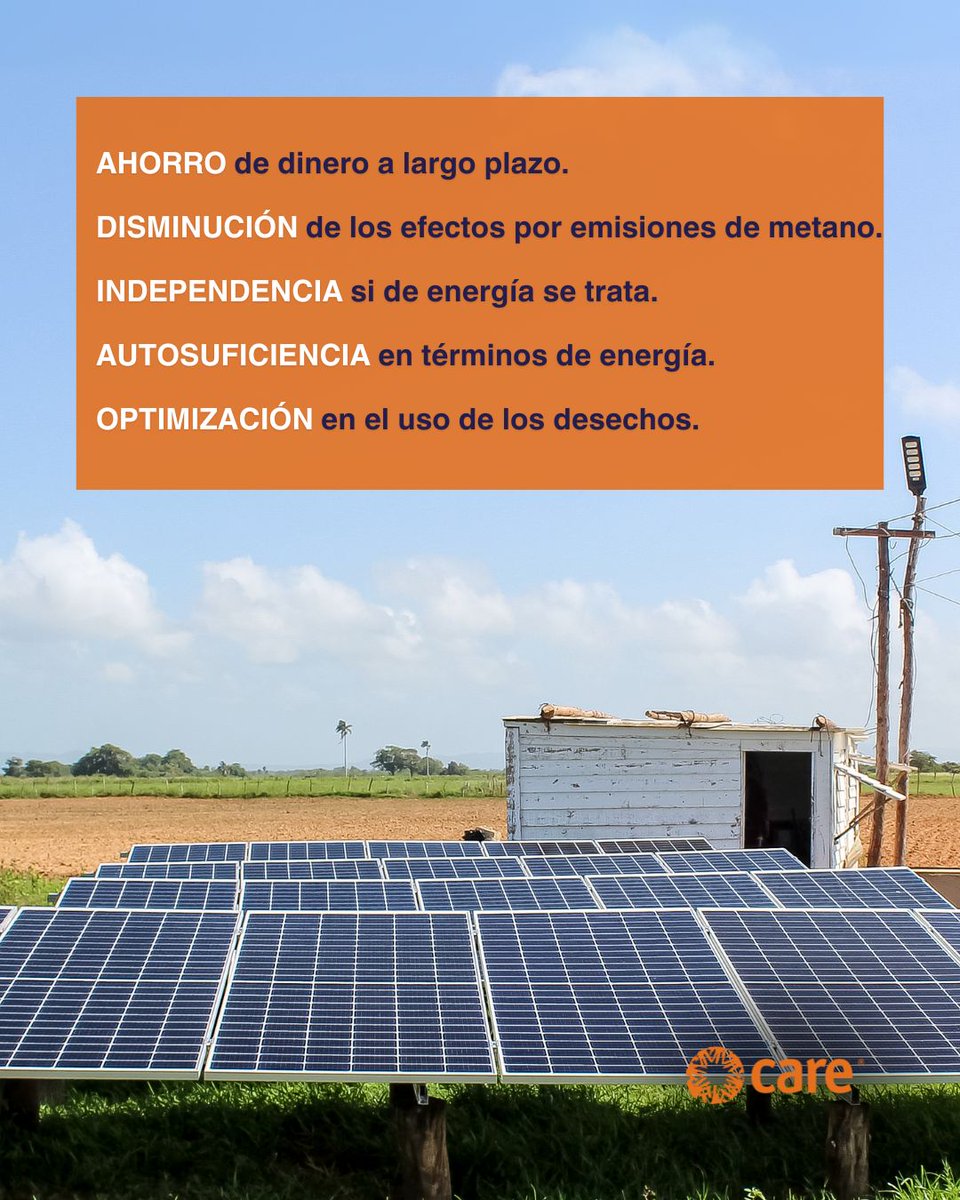 care_cuba's tweet photo. Las energías renovables aportan a la sostenibilidad y resiliencia de las fincas. ¿Sabes cómo? 🤔

Si eres productora, productor o te interesan las prácticas de agricultura sostenible, esta publicación es para ti.

#CAREenCuba #energíarenovable #agriculturasostenible https://t.co/JTTntJhfUV
