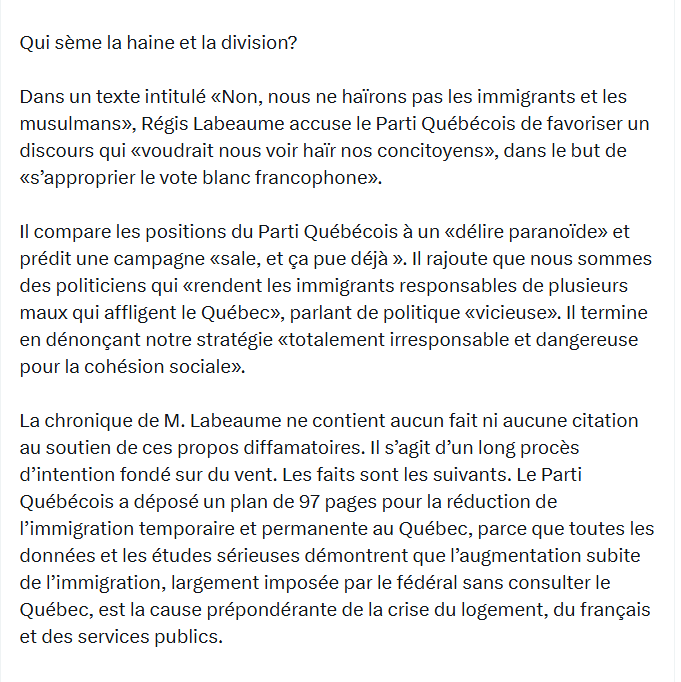 ChantalMaggy's tweet photo. «L'ATTAQUE» PROVENAIT DE LABEAUME. LE PQ A SIMPLEMENT RÉPLIQUÉ À CETTE ATTAQUE. L'ART DE DÉFORMER ET DÉSINFORMER #TMEP DE LEPAGE @guyalepage EST OUTRAGEANT ! PURES DIFFAMATIONS🤬
Un extrait de la réplique du #PQ à Labeaume, interdit de publication dans ce journal propagandiste. https://t.co/hqPLu6ezLS