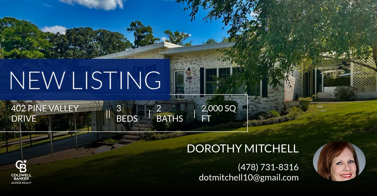 dotmitchell's tweet photo. 📍 New Listing 📍 Take a look at this fantastic new property that just hit the market located at 402 Pine Valley Drive in Warner Robins. Reach out here or at (478) 731-8316 for more information!

Thank you,
Dorothy Mitch... https://t.co/j3VFszewK9 https://t.co/KnZtDPV0kr