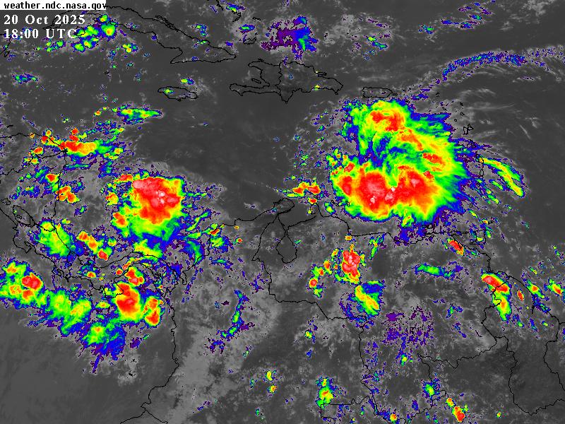 Ya está disminuyendo la velocidad de desplazamiento esta onda tropical fuerte, que tiene ahora un 90% de prob de formación como depresión tropical, mañana martes o el miercoles, muy cerca de las costas de la Guajira