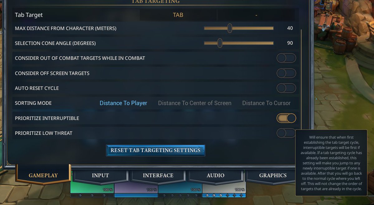 If you want your Tab Targeting to prioritize casting interruptible targets, simply enable this option in the settings!