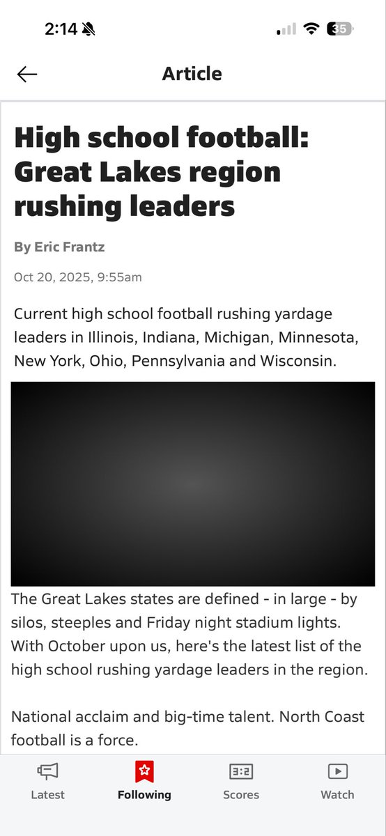 Thank you to <a href="/MaxPreps/">MaxPreps</a> for the article and listing me top 25 in Michigan for rushing yards. Currently sitting at 21!! Can’t wait to keep climbing the charts! <a href="/MIexposure/">Michigan Exposure</a> <a href="/romulus_eagleFB/">Romulus Eagle Football</a>