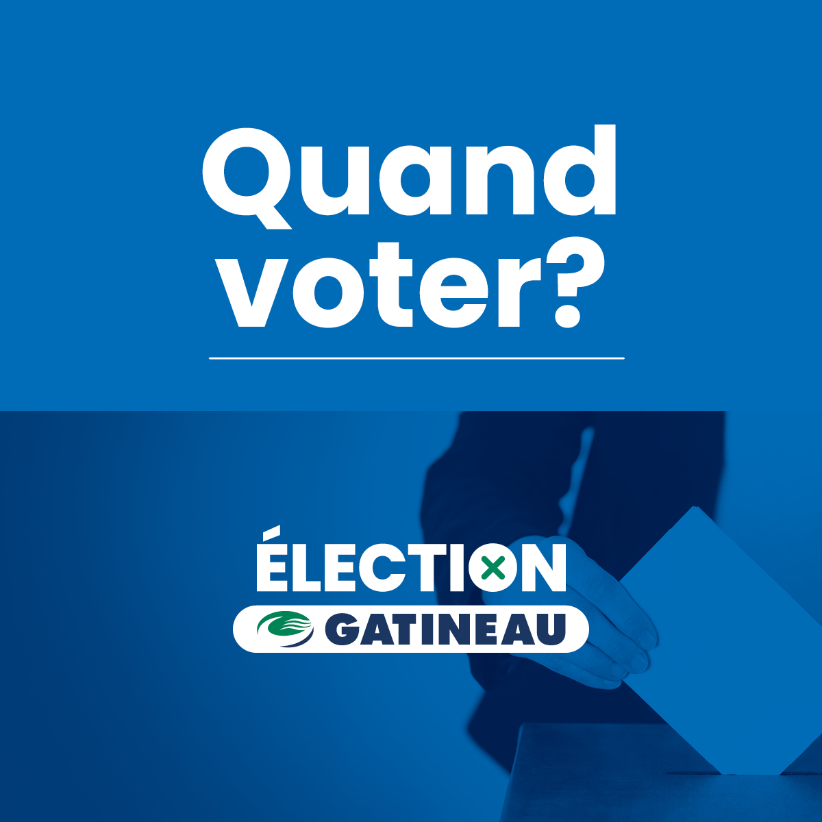 ville_gatineau's tweet photo. L'élection municipale arrive le 2 novembre! Le vote par anticipation est le 26 octobre.