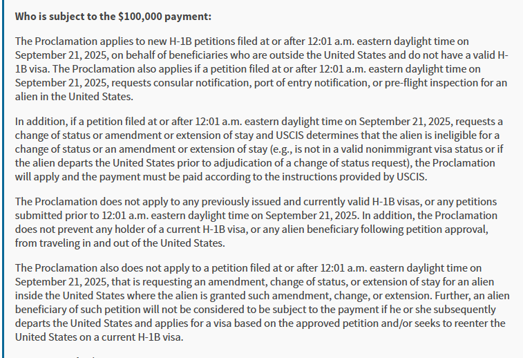 AttyStevenBrown's tweet image. .@USCIS has issued updated guidance on the H-1B Procolomation on their website (uscis.gov/working-in-the…)