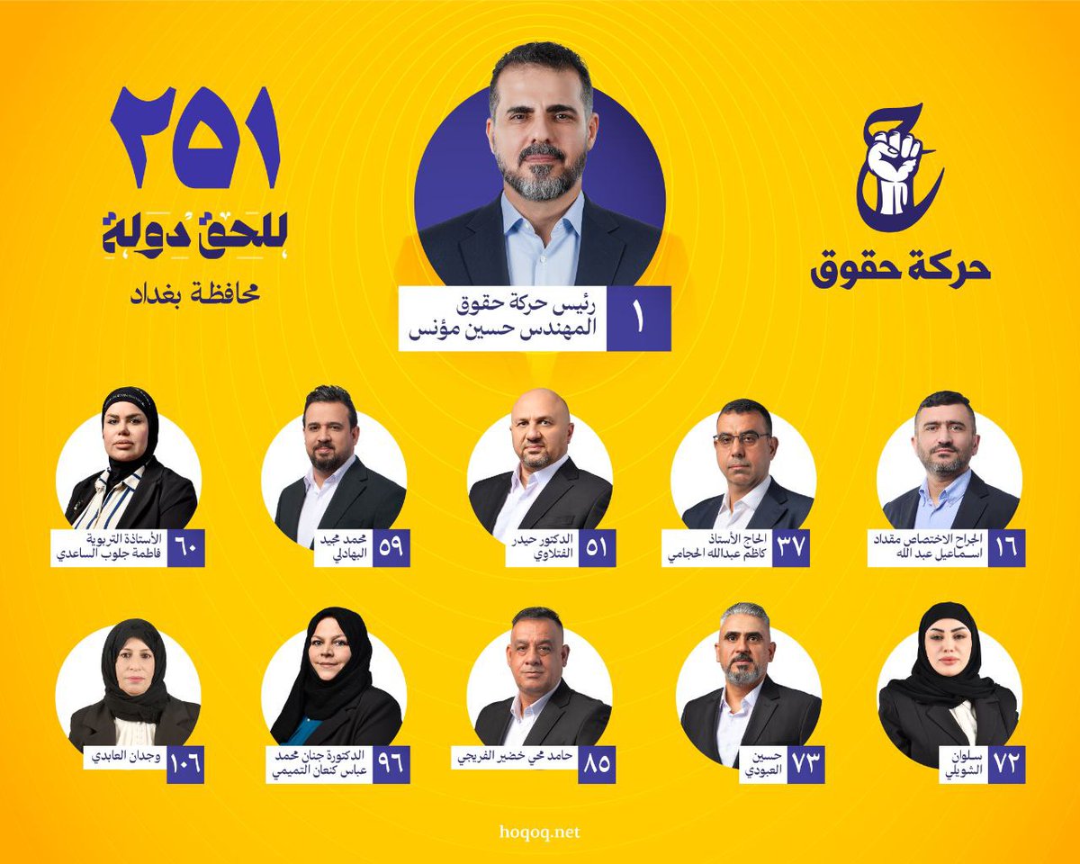 krhkrh313's tweet photo. صوتك اليوم… هو ضمانُ الغد الأفضل.

#حركة_حقوق
#للحق_دولة
#القائمة٢٥١ https://t.co/u04gpLVTm0