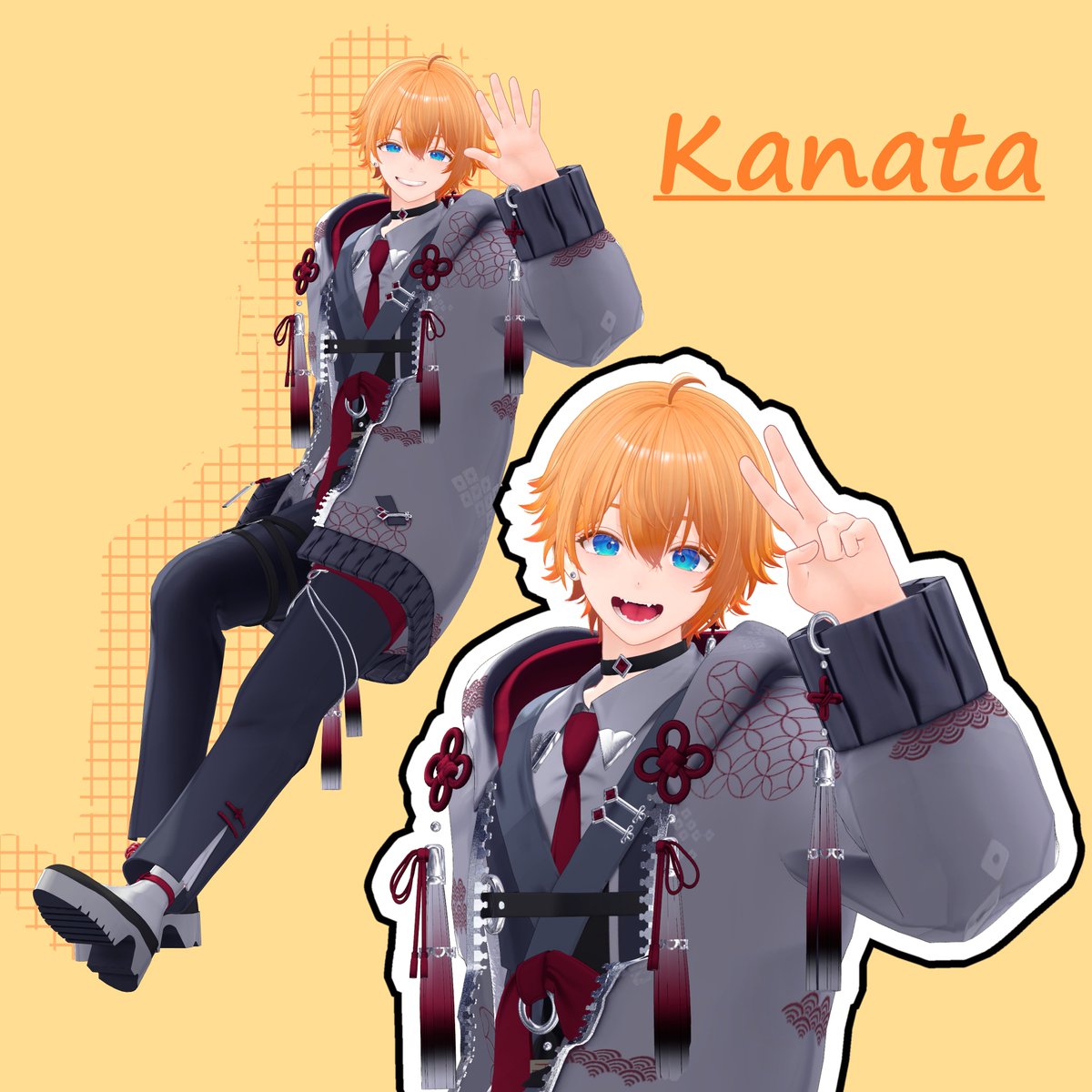 こちらのお洋服の彼方対応のテスター兼アンバサダーをさせていただくことになりました！
和風要素のある学生服で、男女両対応の衣装となってます！
刀とかお札とか持たせたいね✨

#L1L4C #彼方3D