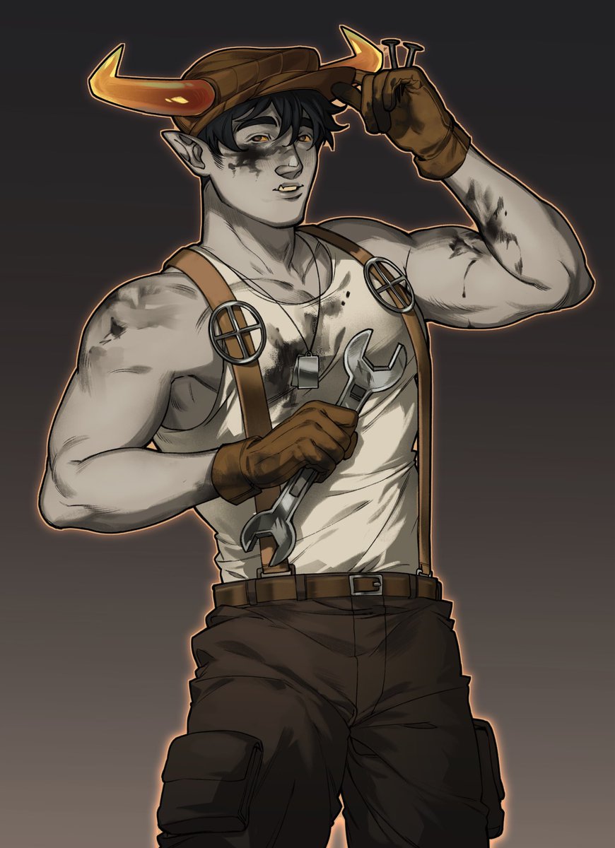 ForgetMeWolf's tweet image. ✨🧡✨Thank you so much @itsreitoes for the amazing work! I love your art style and it’s so beautiful! ✨🧡✨

🧡🧡🧡My bronze blood himbo soldier Borris Ratite! Working man! ✨✨✨

#Homestuck #Hiveswap #fantroll #oc #ocart #art #fantrolloc