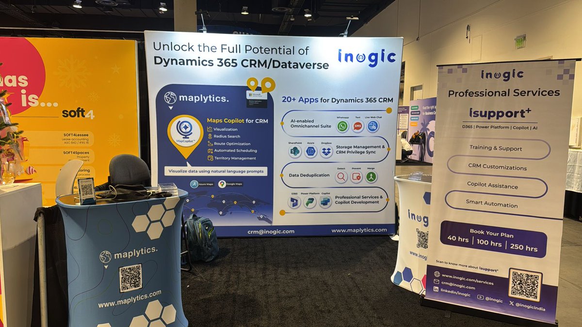 inogic's tweet image. From a few boxes to a dynamic space!✨
@D365Communities
Our team has set up Booth #1240 with #Dynamics365 apps, custom solutions & smart integrations.
Come connect, explore innovations & see how we can transform your business! 🚀
#MySummitNA #CommunitySummit #AI #SummitNA