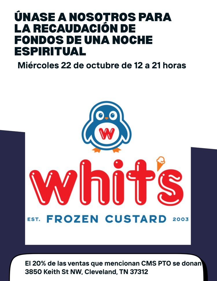 🗣️WANT FREE WHIT'S?🤤

👉Share this post for a chance to win a FREE scoop at our Spirit Night @whitsfrozencustardofclevand

👉Winner will be chosen at 11:00am on Weds for use on October 22! 🙌🏼

👉Join the PTO Weds &amp; cool off the homework HEAT 🥵 with a Whit's TREAT!🍦🐧
