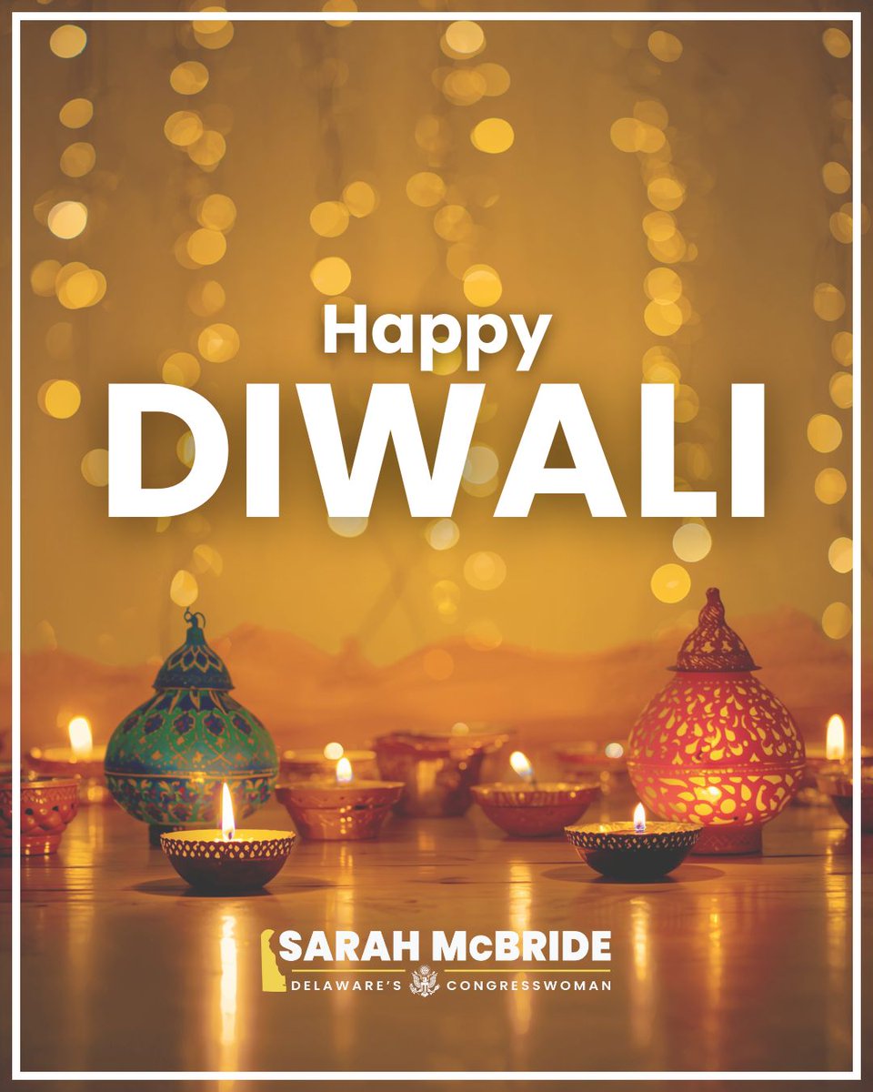 Wishing a Happy Diwali to all who are celebrating in Delaware and across the country! May this Festival of Lights bring happiness, peace, and togetherness.