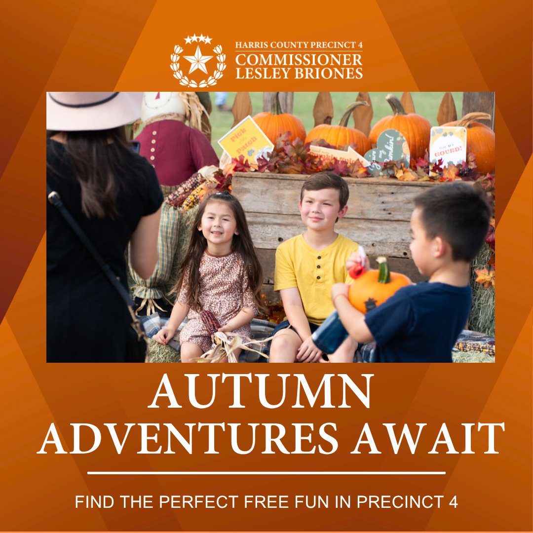 HCPrecinct4's tweet image. 🍂 Fall is in the air and so is the fun in Precinct 4! 
From fall crafts to creative turkey crafts and a stylish fashion show, there’s something for everyone to enjoy this season. 
👉 Find the perfect event for you and your family: cp4.harriscountytx.gov/events
#HCPrecinct4 #FallFun