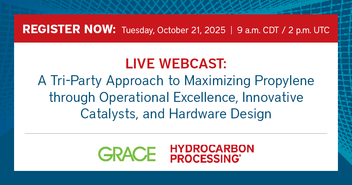 HydrocarbonProc's tweet image. In our upcoming #Grace webcast, learn how a refiner achieved +1.5 wt% propylene yield through a tailored catalyst solution — boosting selectivity & reducing losses.
🔗 Register now: event.on24.com/wcc/r/5068046/…
#Refining #Catalysis #Innovation