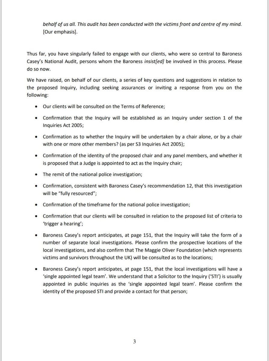 MaggieOliverUK's tweet image. Following on from the resignation from the โSurvivor Panelโ today of both @fionagoddarduk and Ellie Ann, I thought Iโd share the latest of hour letters we @TMOFCharity have sent to @jessphillips and the government since we worked with @Casey_Review in Feb and May this year.
Thisโฆ
