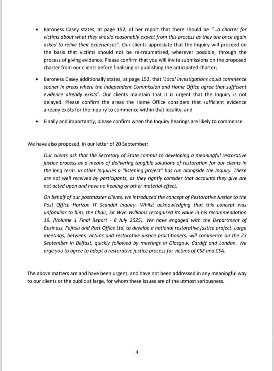 MaggieOliverUK's tweet image. Following on from the resignation from the โSurvivor Panelโ today of both @fionagoddarduk and Ellie Ann, I thought Iโd share the latest of hour letters we @TMOFCharity have sent to @jessphillips and the government since we worked with @Casey_Review in Feb and May this year.
Thisโฆ