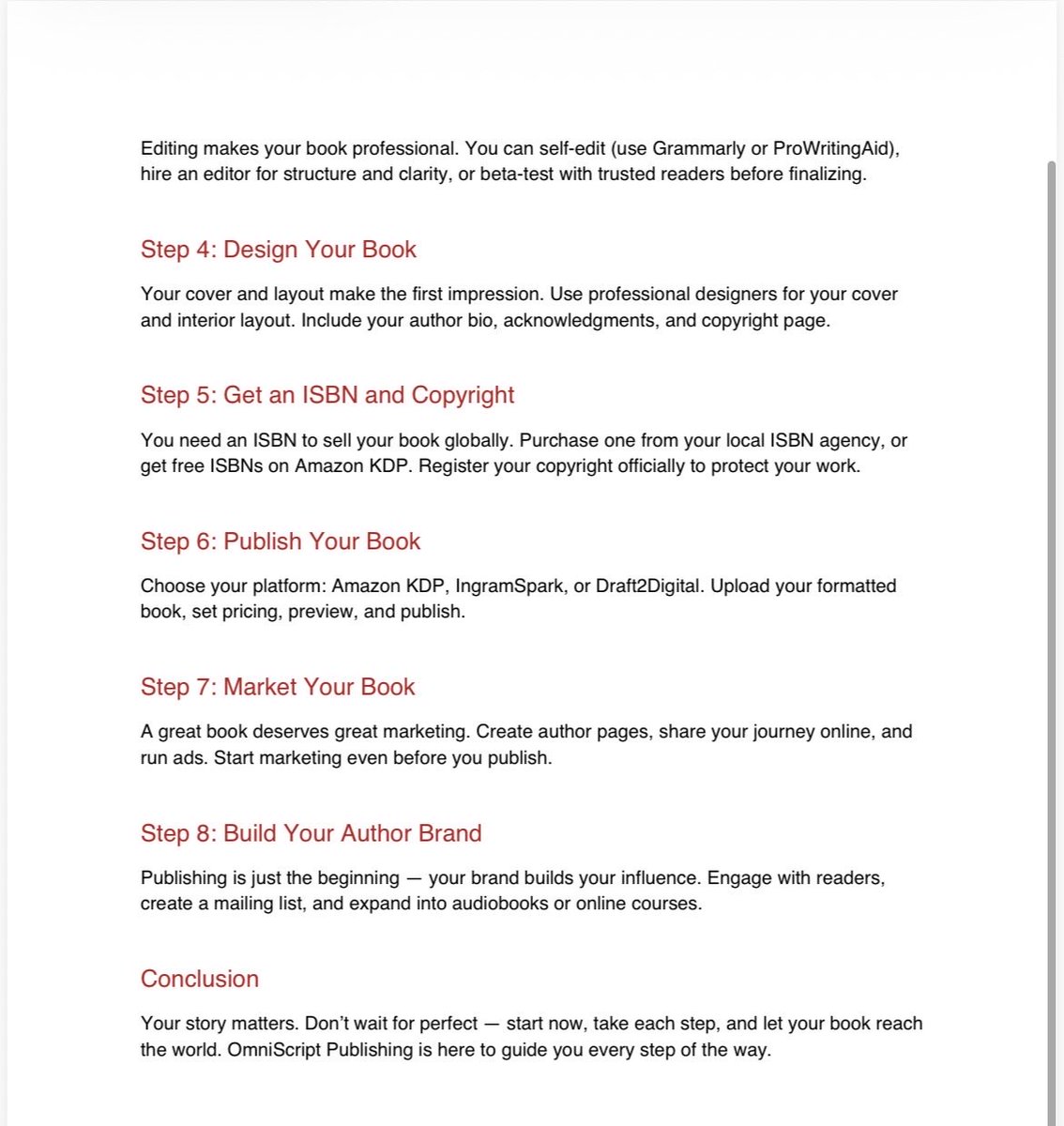omniscriptpub's tweet image. Ready to publish your first book?
Here’s how to make your author dream a reality. 💫
#BookPublishing #OmniScriptPublishing #OmniScriptPublishing #WriteYourStory #AuthorJourney