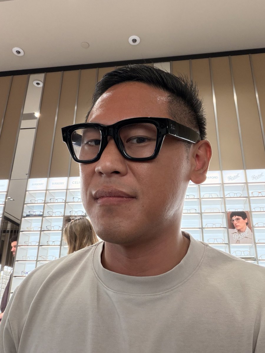 Tried out the Meta Ray-Ban Display. 

For the most part, it worked pretty well! 

LensCrafters had a big box with everything attached to it for the demo with a Samsung phone hooked up to it to mirror what I see.

They didn’t have any in stock, but I ordered the Sand color.