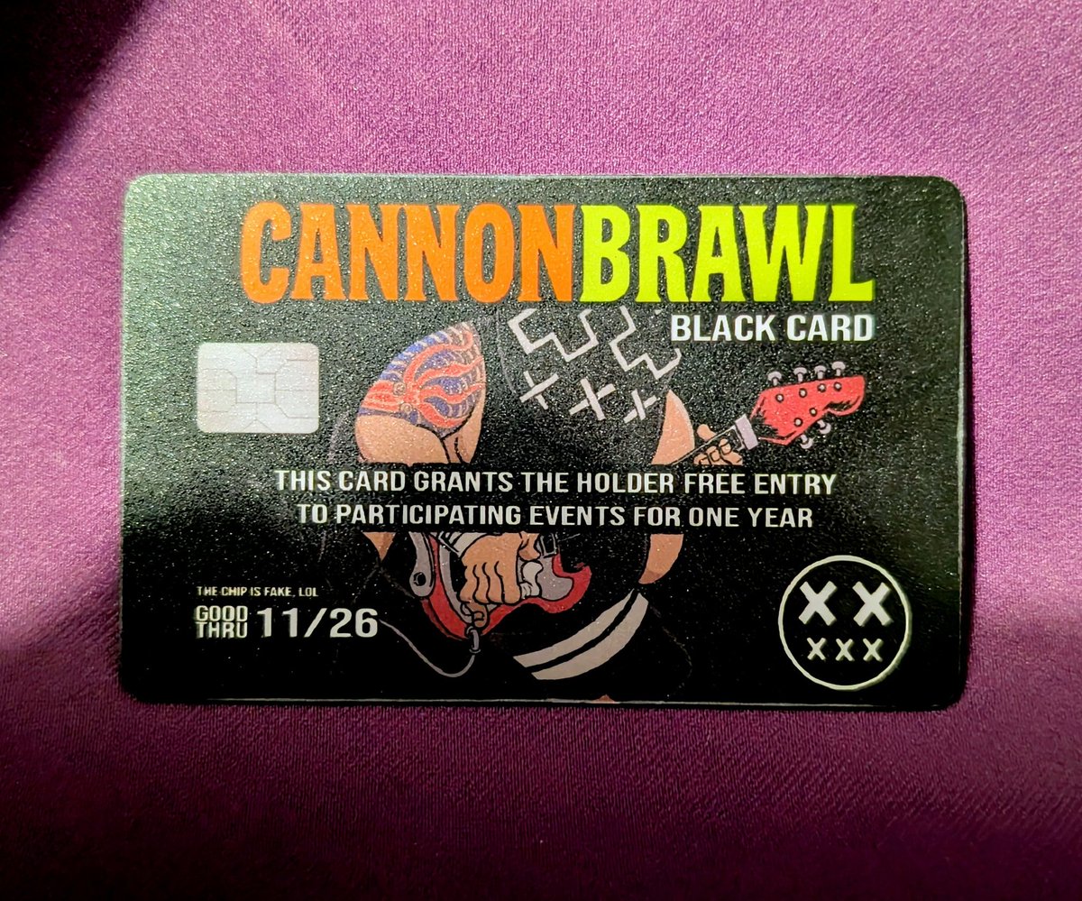I just received the Cannonbrawl Black Card. It's awesome. 

There are 4 days left in the auctions, so please get your bids in. Let's increase the final donation amount for Cannonbrawl!

CANNONBRAWL.COM will take you to the auctions! Get your bids in!