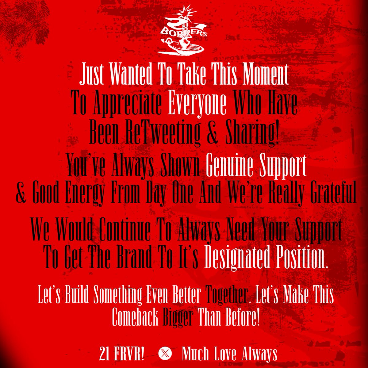 The support is real. 2️⃣1️⃣🆙